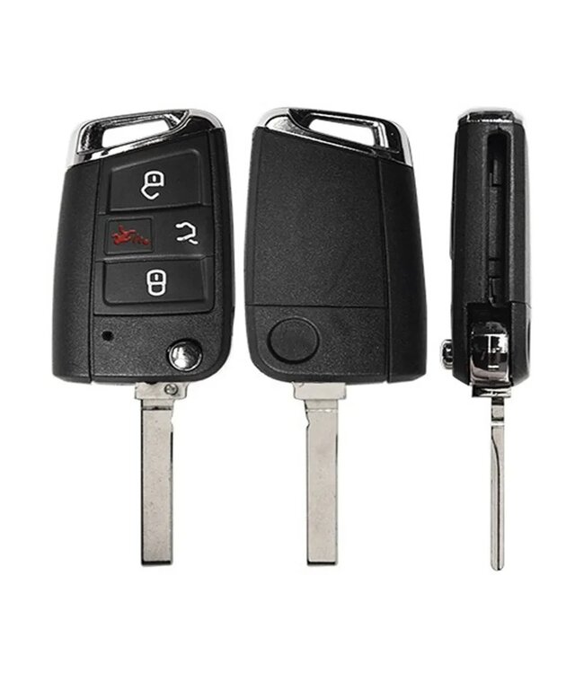 XEOD Autosleutelbehuizing - sleutelbehuizing auto - sleutel - Autosleutel / Geschikt voor: Volkswagen Golf 4 knops