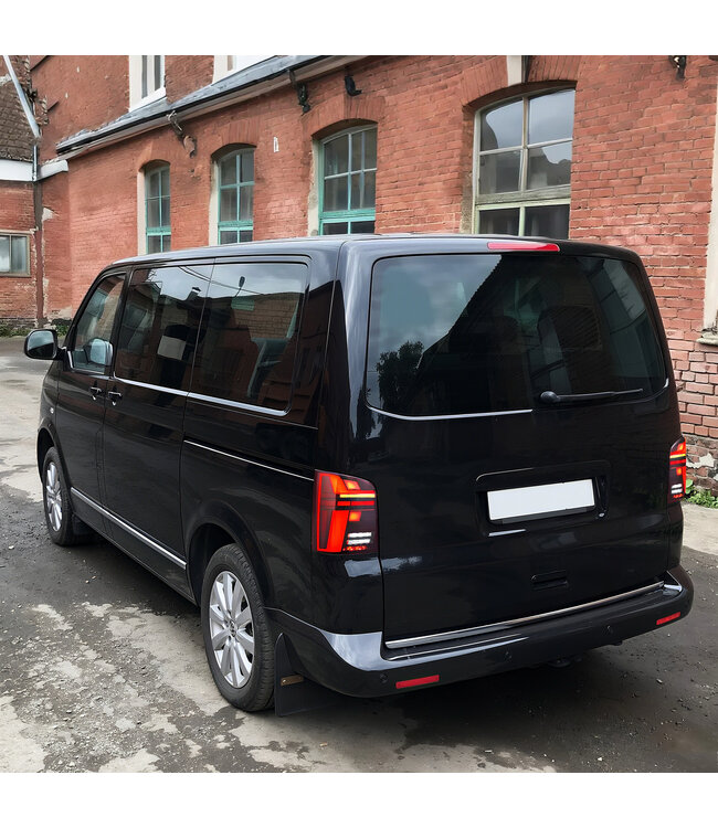 LED Achterlichten geschikt voor Transporter T5 Cherry Rood - Opstart animatie - Dynamische richtingaanwijzers