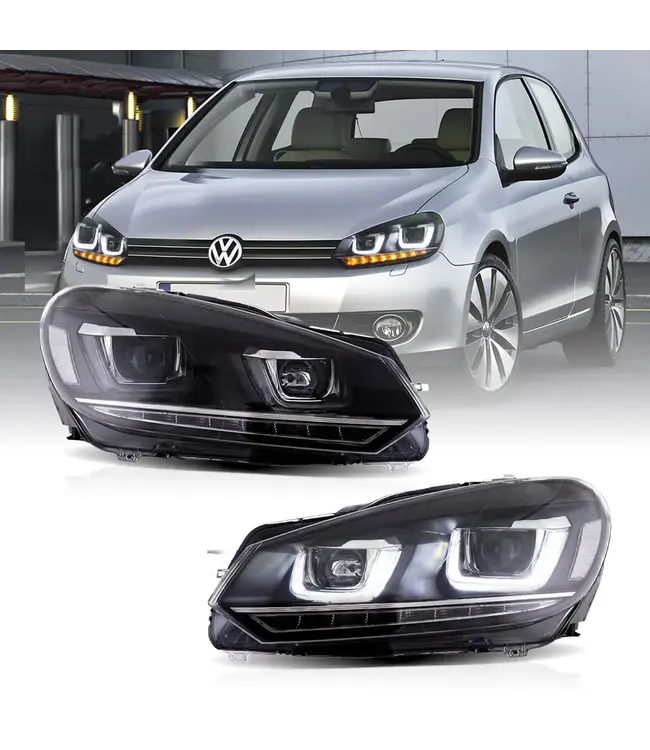 Golf 7 look koplampen geschikt voor Golf 6 - Dynamische knipperlichten - Plug & Play
