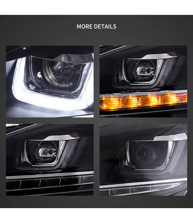 Golf 7 look koplampen geschikt voor Golf 6 - Dynamische knipperlichten - Plug & Play