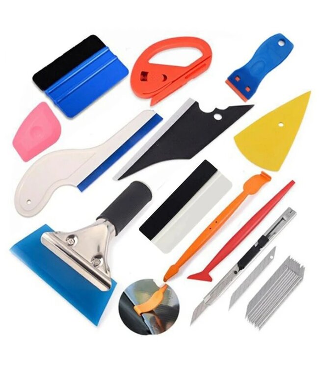 XEOD Ramen blindeer folie gereedschap - Car Wrap Gereeedschapset - Auto Wrappen - 12 Delige Set