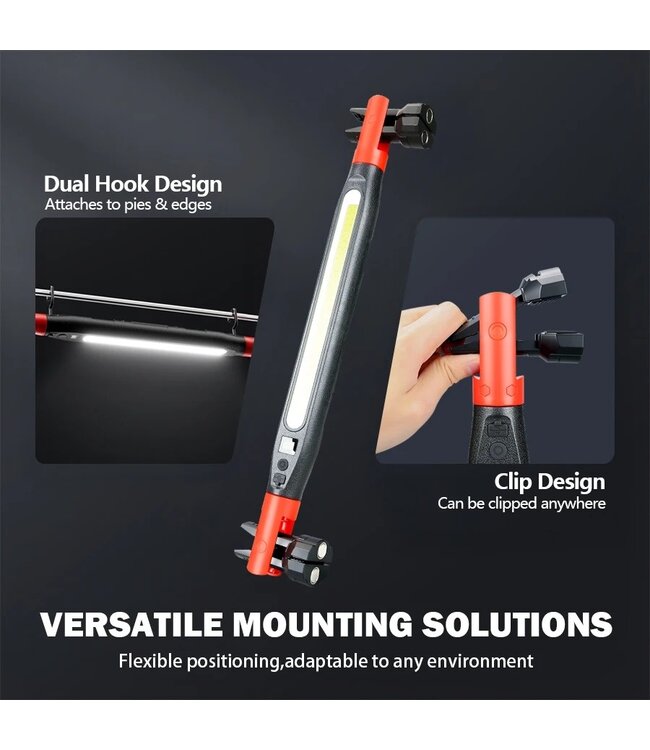 PROKING Motorkap LED werklamp - Oplaadbare motor kap Lamp - Werkbalk lamp voor garage en auto reparatie - Magnetische - Oplaadbaar - Noodpakket - 1 Stuk