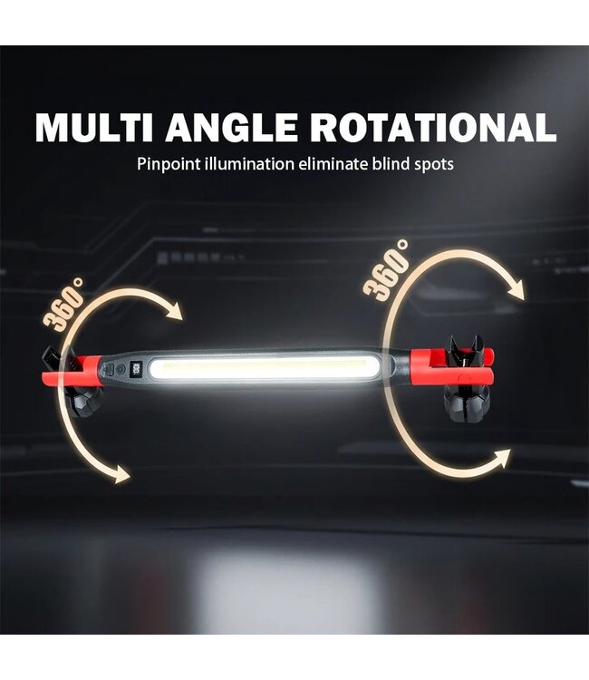 PROKING Motorkap LED werklamp - Oplaadbare motor kap Lamp - Werkbalk lamp voor garage en auto reparatie - Magnetische - Oplaadbaar - Noodpakket - 1 Stuk