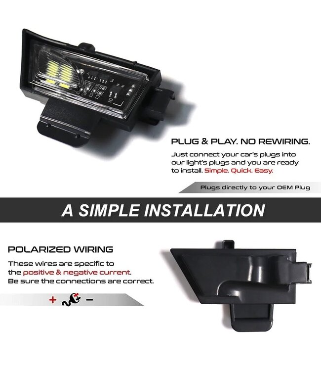 XEOD LED spiegel verlichting - 6000K - Instapverlichting - Plug en play - Geschikt voor Volkswagen Golf 7 - Touran MK3 5T - Canbus - 2 stuks