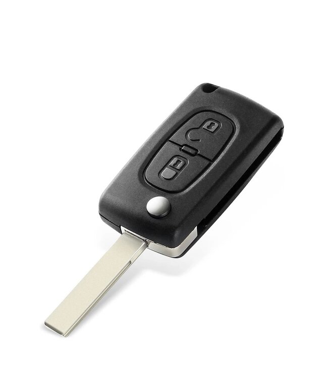 XEOD 2 knops klapsleutel geschikt voor Citroen & Peugeot  - ID46 - 433MHZ - ASK - HU83 - Complete sleutel - Met electronica - 1 stuks