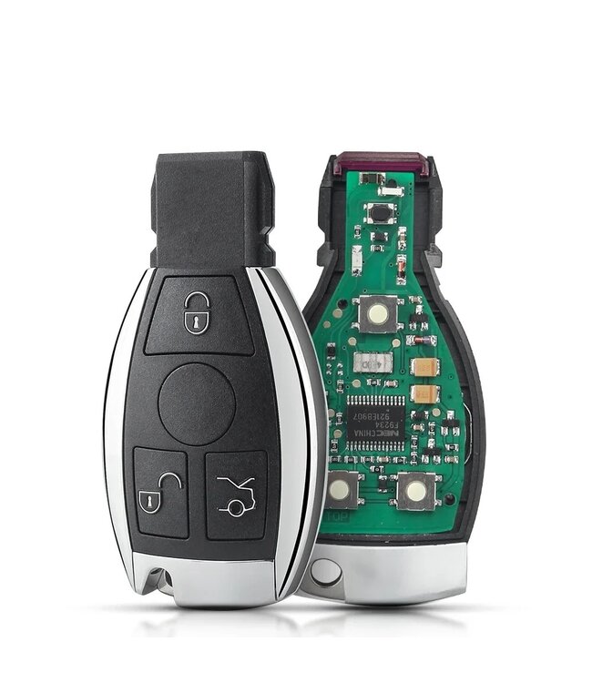 XEOD 3 knops sleutel geschikt voor Mercedes - 433MHZ - HU64 - NEC - Complete sleutel - Met electronica  - 1 stuks