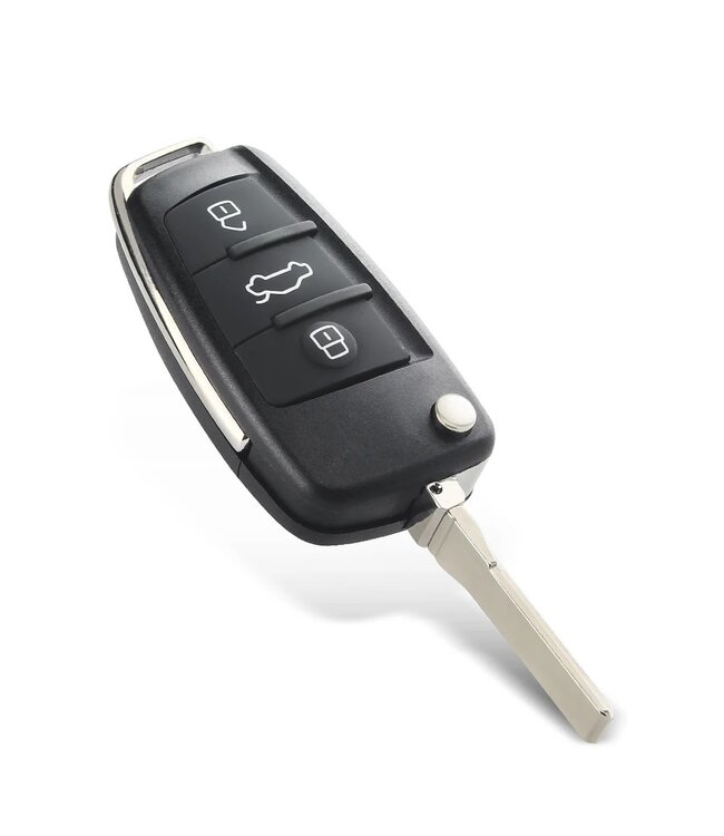 XEOD 3 knops klapsleutel geschikt voor Audi A4 - ID48 - 433MHZ - HU66 - Complete sleutel - Met electronica - Met afstandsbediening - 8E0837220D - 1 stuks