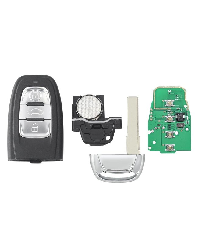 XEOD 3 knops keyless sleutel geschikt voor Audi - 8T0959754K - 868MHZ - HU66 - Complete sleutel - Met electronica - Met afstandsbediening - 4H0959754F - 4G0959754F - 1 stuks