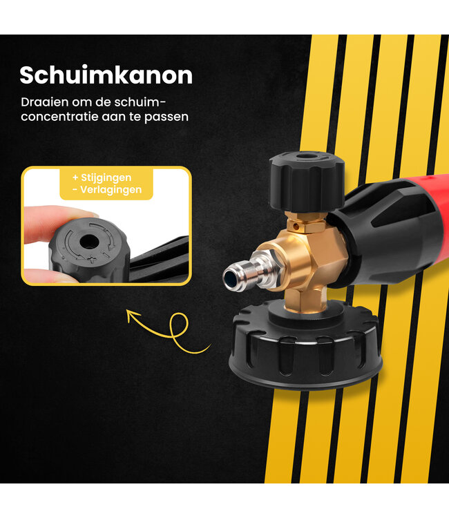 PROKING Snow Foam Cannon - 1/4" quick release - Auto schuim sproeier - Car detailing - Hoogwaardige foam sprayer voor diepe reiniging - Werkt op short gun