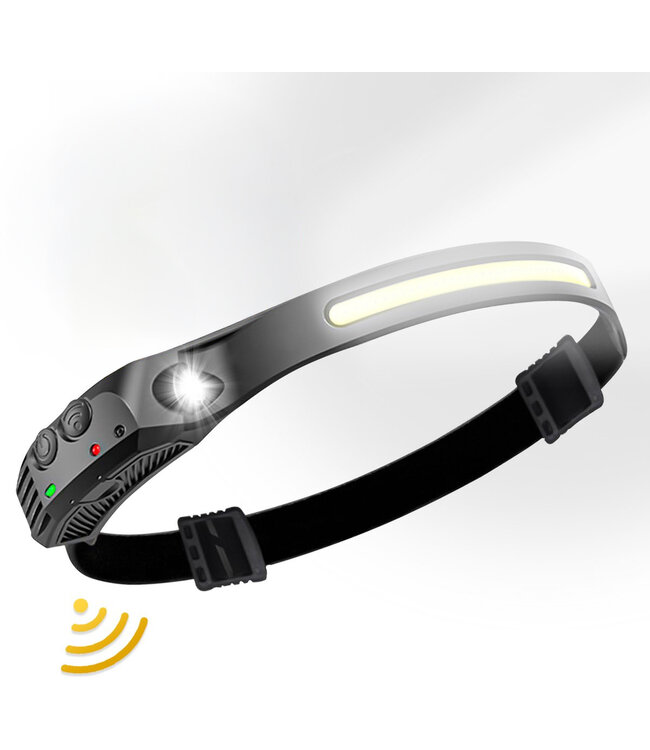 PROKING COB LED Hoofdlamp – Wit licht - Oplaadbaar – Hoofdlampje – IP44 Waterdicht – Zwart - Noodpakket - 600 Lumen