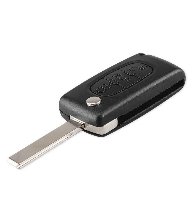 XEOD 3 knops klapsleutel geschikt voor Citroen & Peugeot  - ID46 - 433MHZ - FSK - HU83 - Complete sleutel - Kofferklep - Met electronica - 1 stuks