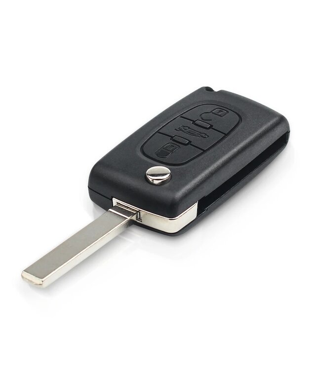 XEOD 3 knops klapsleutel geschikt voor Citroen & Peugeot  - ID46 - 433MHZ - FSK - VA2 - Complete sleutel - Kofferbak - Kofferklep - Met electronica - 1 stuks