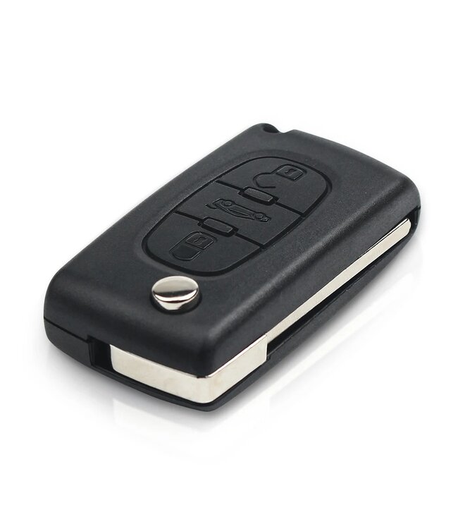 XEOD 3 knops klapsleutel geschikt voor Citroen & Peugeot  - ID46 - 433MHZ - FSK - VA2 - Complete sleutel - Kofferbak - Kofferklep - Met electronica - 1 stuks