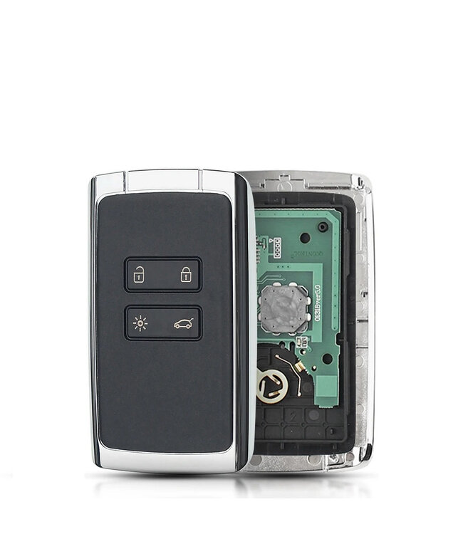 XEOD 4 knops sleutel keyless - Smart Card Kaart - Complete sleutel - Met electronica - Geschikt voor Renault - 4A - 1 stuks