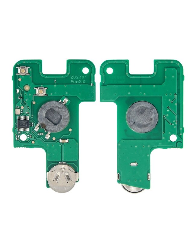 XEOD 2 knops sleutel - Sleutelkaart - Card - Kaart - Complete sleutel - Met electronica - Geschikt voor Renault - ID46 - 1 stuks