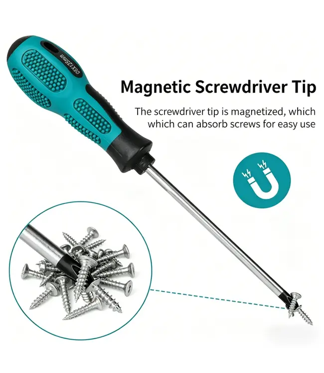PROKING Platte schroevendraaier set - Multifunctioneel - Extra sterk - Vanadium staal - Magnetische schroevendraaiers - 4 stuks