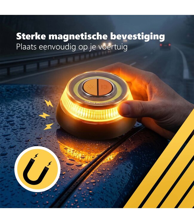 PROKING V16 alarmlicht Spanje – Magnetisch LED zwaailicht – Verplicht vanaf 2026 – Gevarendriehoek vervanger – Noodlamp auto