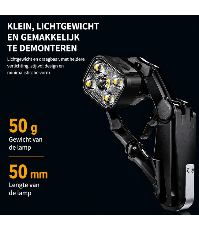 PROKING Fietsverlichting Set – USB-C Oplaadbaar – Voorlicht & Achterlicht – 500 Lumen – Waterbestendige LED Fietslampjes