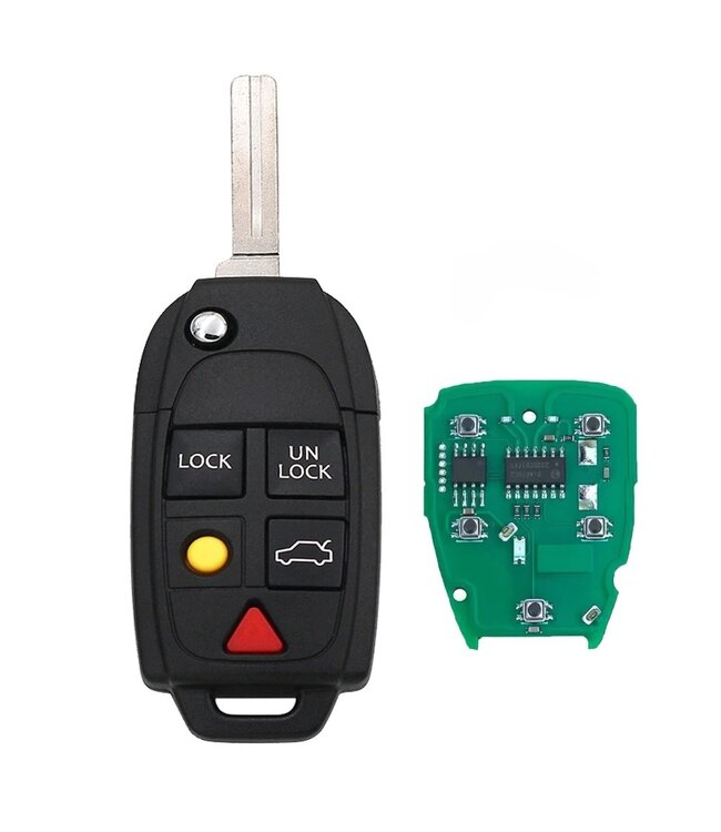 XEOD 5 knops autosleutel - Complete sleutel - Met electronica - Geschikt voor Volvo - LQNP2T-APU - 433MHZ -1 stuks
