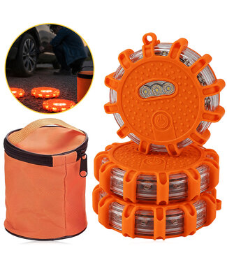 PROKING Oranje LED waarschuwingslamp 3 stuks