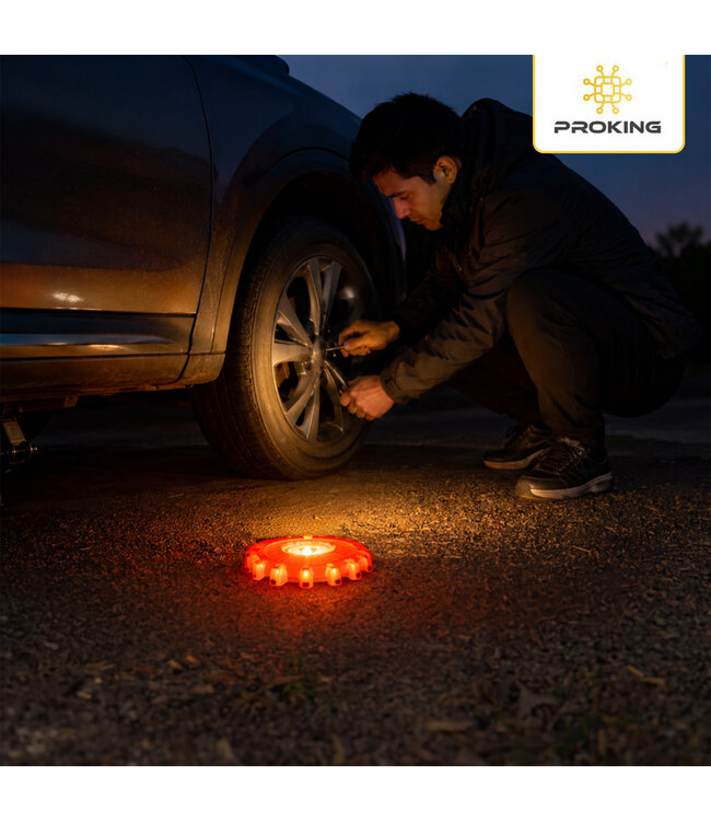 PROKING LED Waarschuwingslamp – Spanje - Magnetisch Noodlicht – 9 Lichtstanden – Veiligheidslamp voor Auto, Boot & Noodsituaties - 1 stuks