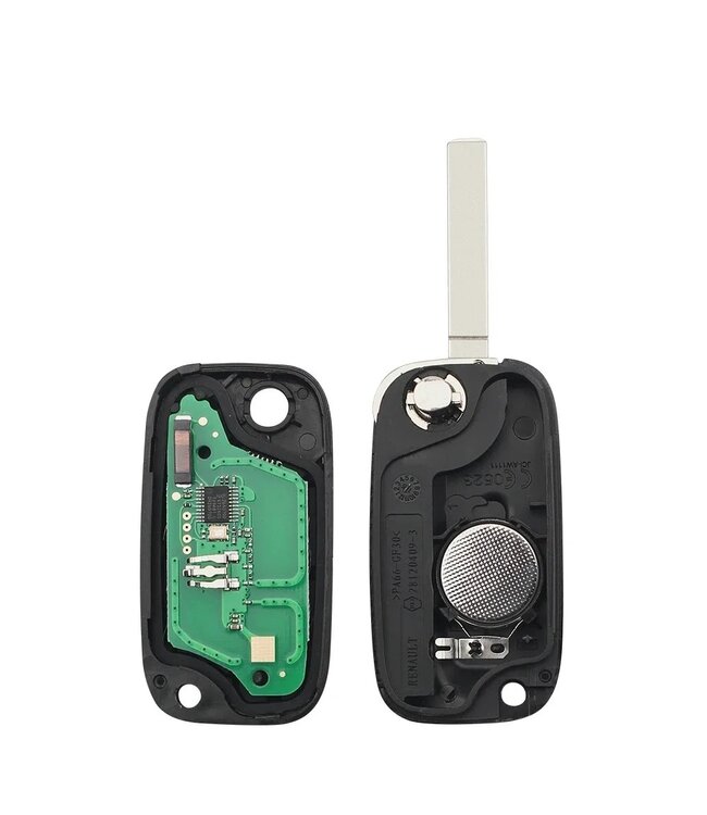 XEOD 2 knops klapsleutel - Complete sleutel - Met electronica - Geschikt voor Renault & Opel - ID46 - 1 stuks