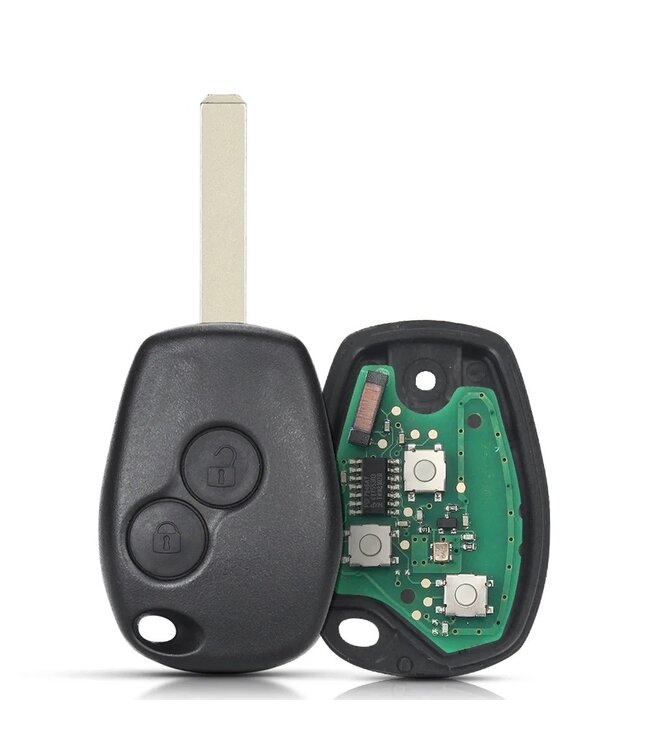 XEOD 2 knops sleutel - Complete sleutel - Met electronica - Geschikt voor Renault - Opel - Nissan - ID46 PCF7947 - VA2 - 1 stuks