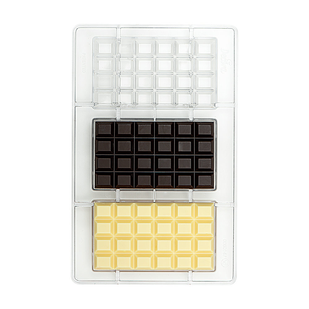 Decora Professional polycarbonate chocolate mold for 100 g bar, 3 cavities Decora Professional polycarbonate chocolate mold for 100 g bar, 3 cavities