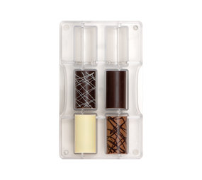 Decora Polycarbonate chocolate mold, large cylinders, 6 cavities