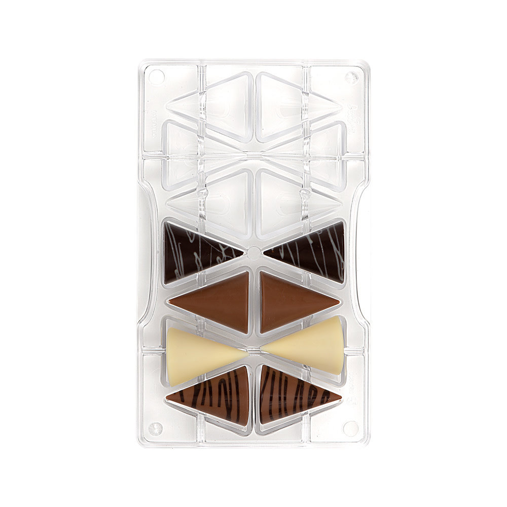 Decora Professional polycarbonate chocolate mold for medium cones, 14 cavities