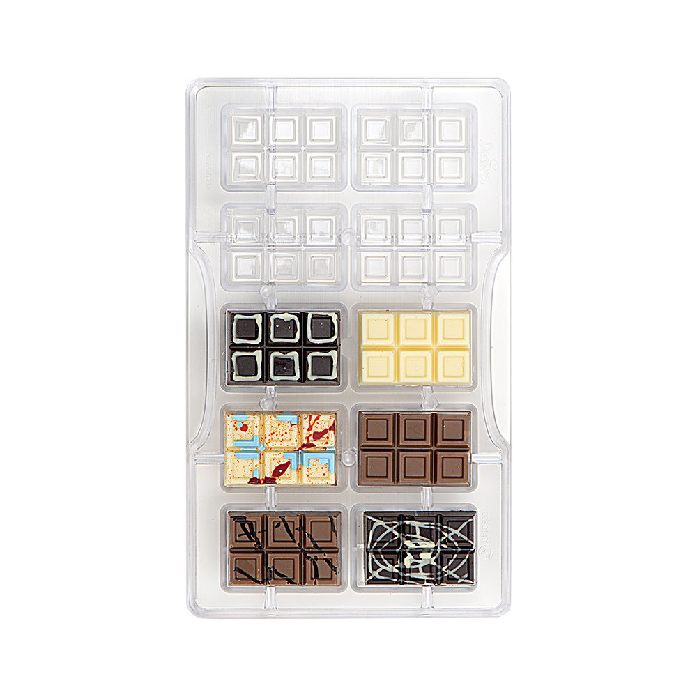 Decora Professional polycarbonate chocolate mold for small bar, 10 cavities