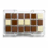 Decora Polycarbonaat chocoladevorm, vierkantjes, 18 holtes