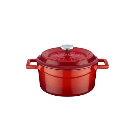 Lava Geëmailleerde gietijzeren braadpan 12cm 0,53L rood