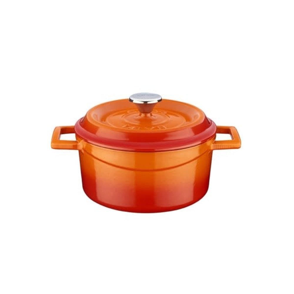 Lava Geëmailleerde gietijzeren braadpan 16cm 1,33L oranje