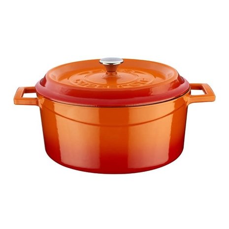 Lava Geëmailleerde gietijzeren braadpan 24cm 4.49L oranje