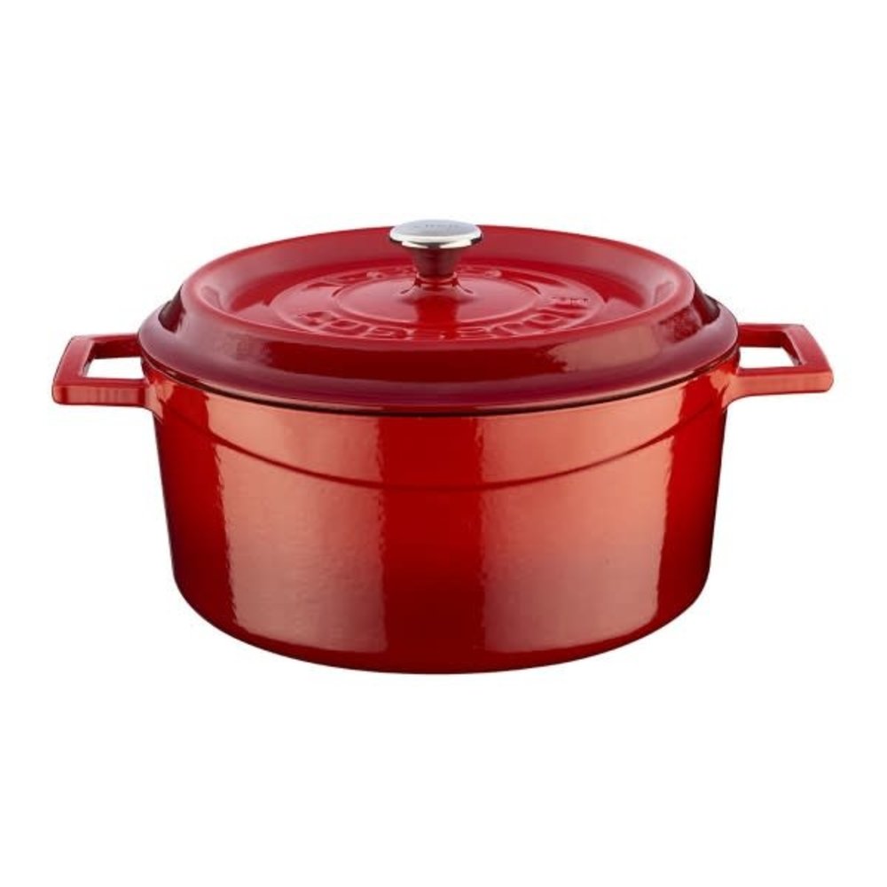 Lava Geëmailleerde gietijzeren braadpan 24cm 4.49L rood
