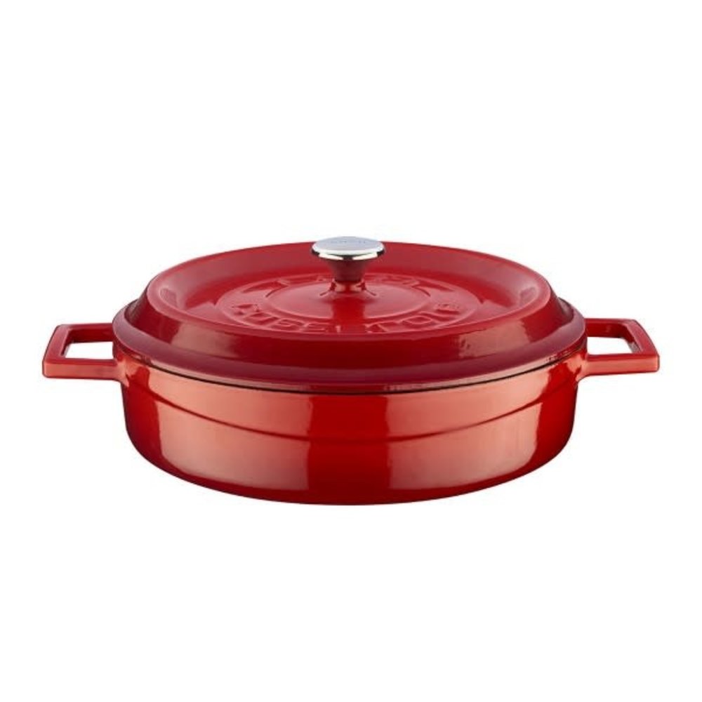 Lava Enameled cast iron low casserole 24cm 2,47L red