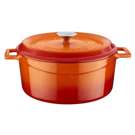 Lava Geëmailleerde gietijzeren braadpan 28cm 6.71L oranje Lava Geëmailleerde gietijzeren braadpan 28cm 6.71L oranje