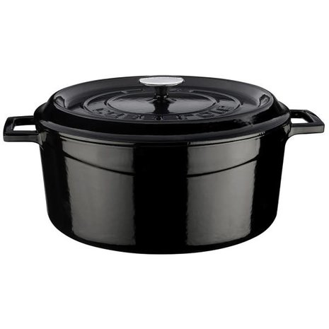Lava Geëmailleerde gietijzeren braadpan 32cm 9.86L zwart