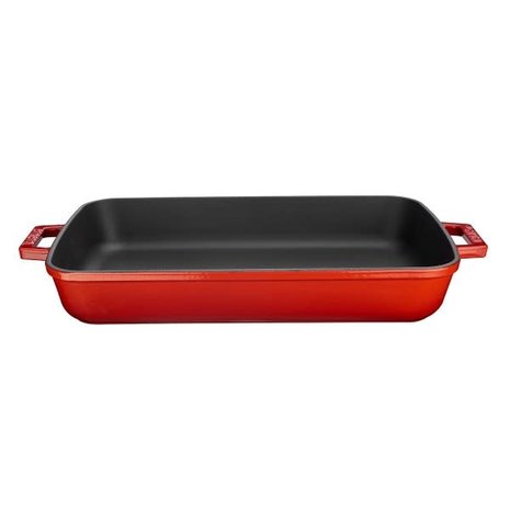 Lava Enameled cast iron rectangular roaster 40x26cm red