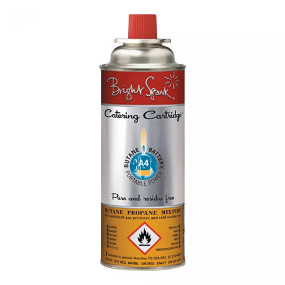 Butane gas canister for creme brulee torch