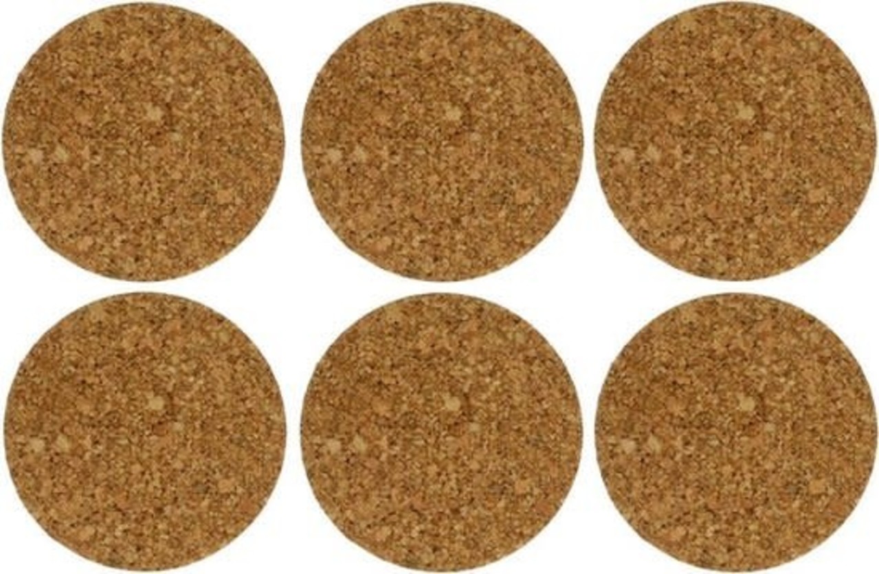 Cosy & Trendy Set van 6 kurken glazenonderzetters