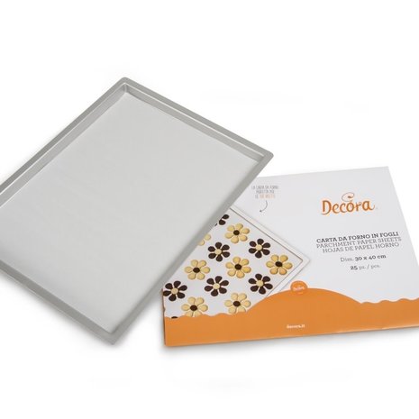 Decora Antiaanbak bakpapier met hoge dikte, 30 x 40 cm, set van 25 Decora Antiaanbak bakpapier met hoge dikte, 30 x 40 cm, set van 25