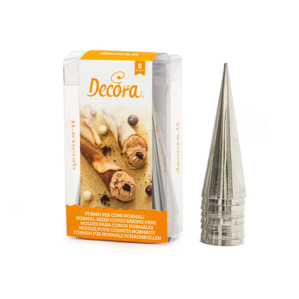 Decora Stainless steel single-portion standard cone molds, set of 8