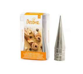Decora Stainless steel standard cone molds, set of 8
