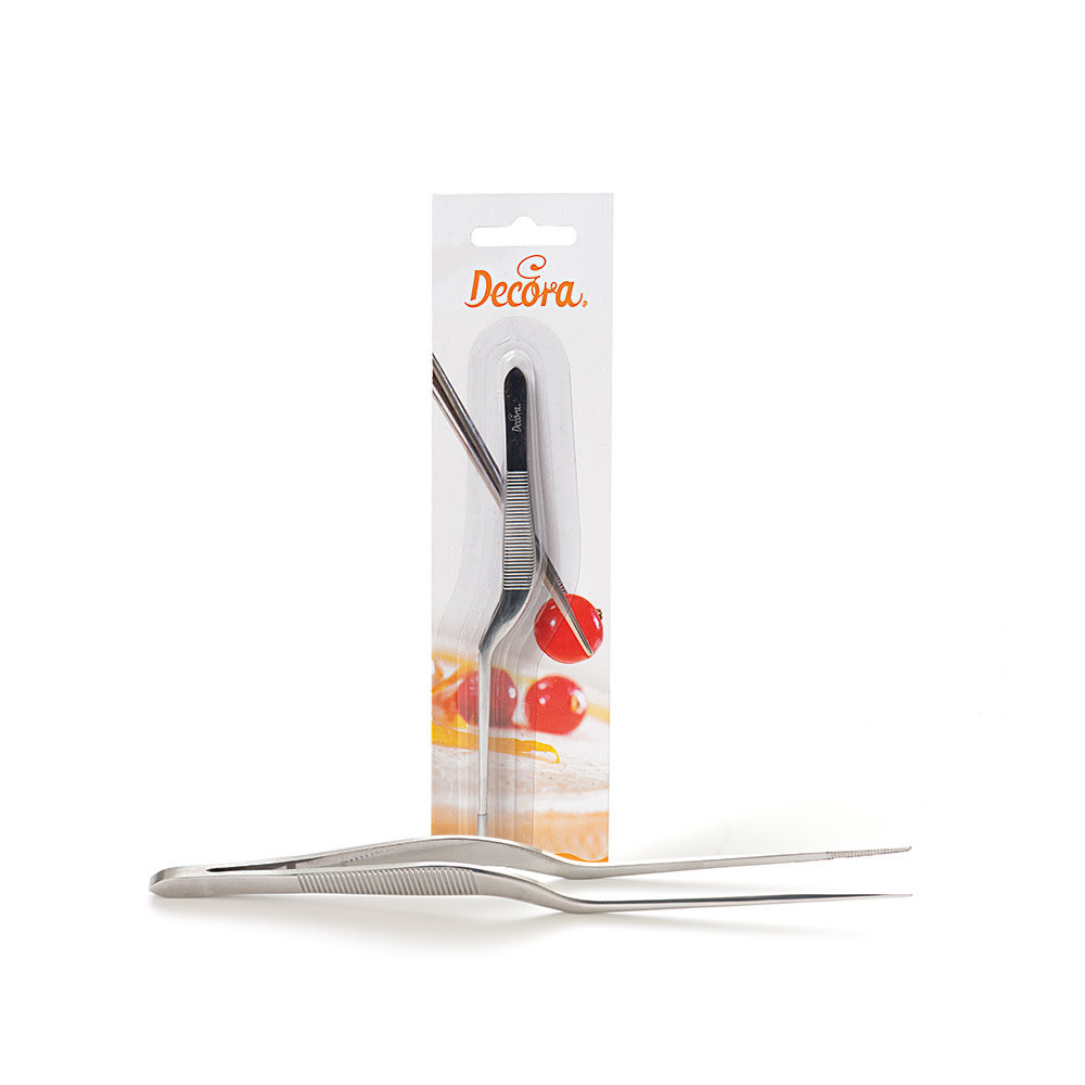 Decora Gehoekte rvs opmaaktang voor koken, opmaken en decoreren, hittebestendig, 14 cm