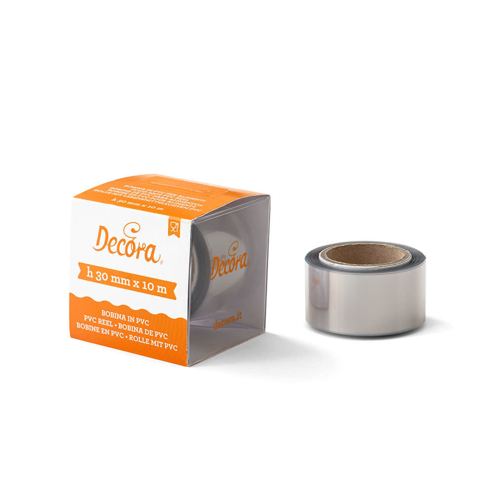 Decora Food-grade PVC acetate strip roll for chocolate collars and bands, 6 cm x 10 m