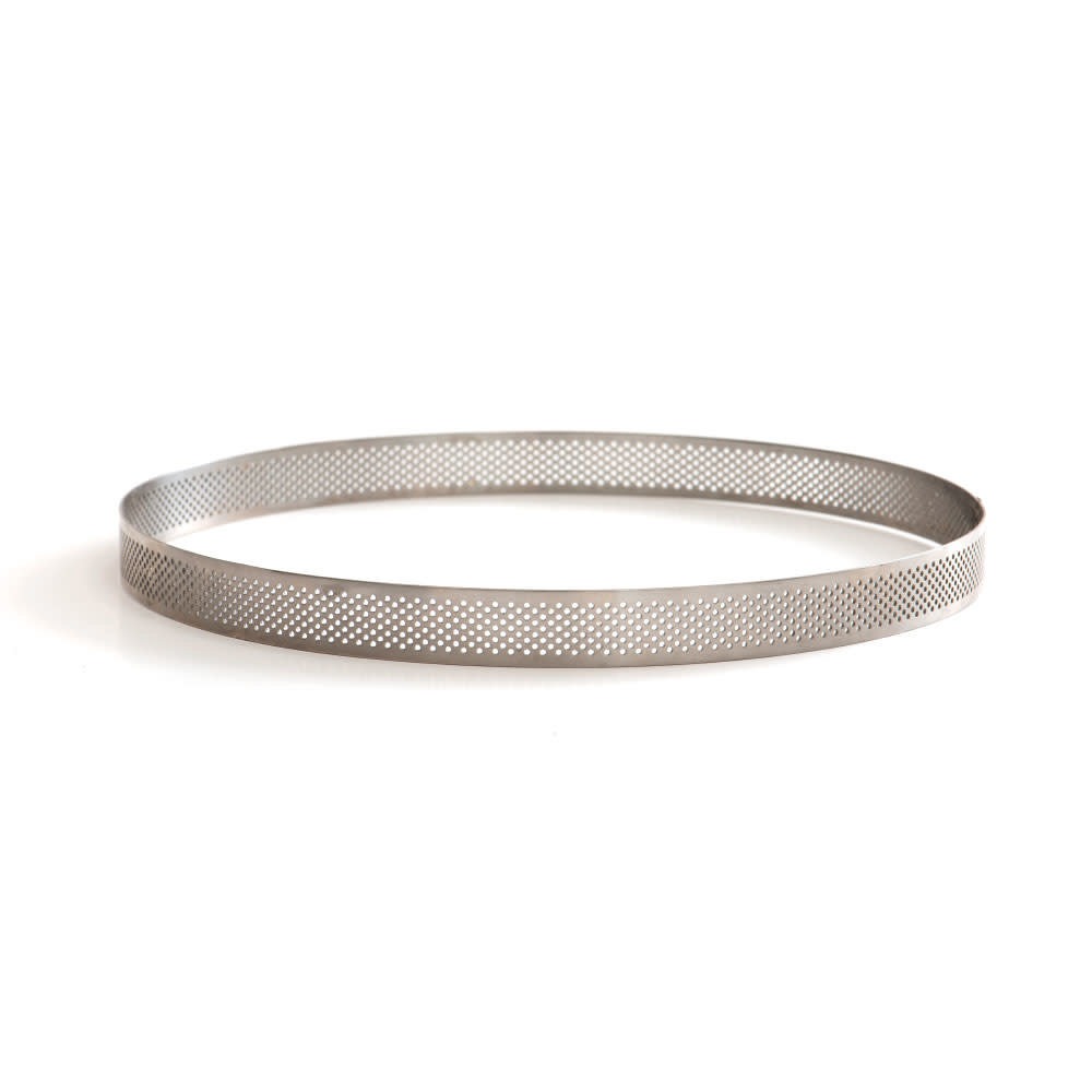 Decora Perforated stainless steel tart / pastry ring round 15x2cm