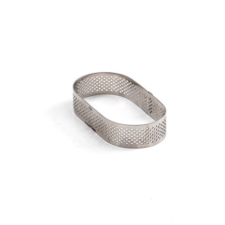Decora Microgeperforeerde rvs ovaal taartvorm voor gelijkmatig bakken, 20 x 9 cm
