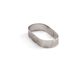 Decora Microgeperforeerde rvs taartvorm, ovaal, 10 x 6 cm